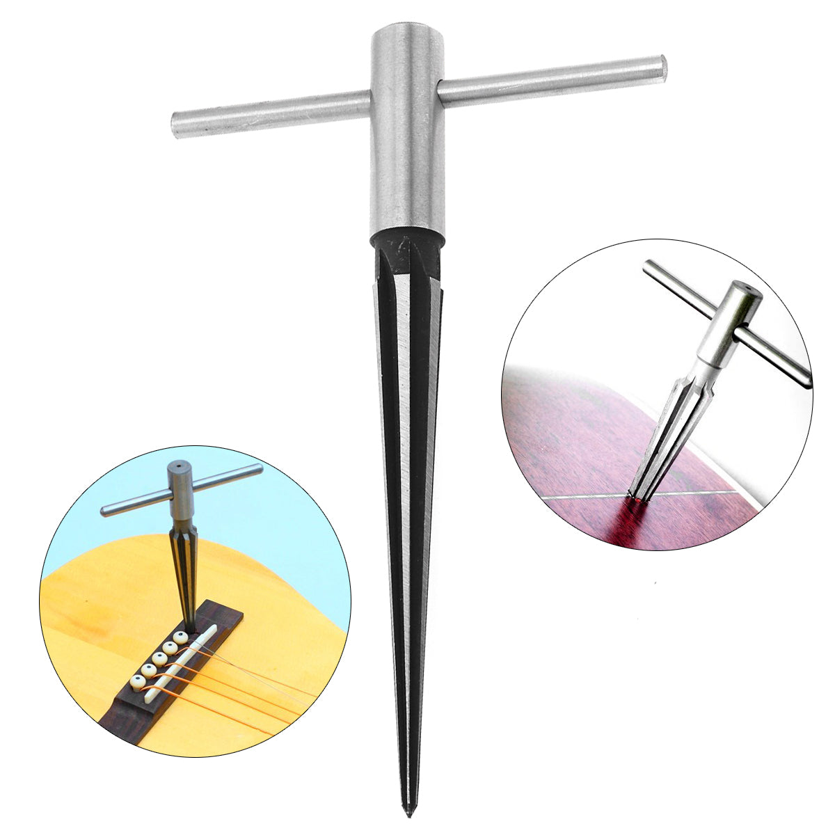 Guitar Bridge Pin Hole Reamer 3-13mm Tapered 5 Degree 6 Fluted Acoustic Guitar Woodworker DIY Pickup Tuning Peg Hole Luthier Tool