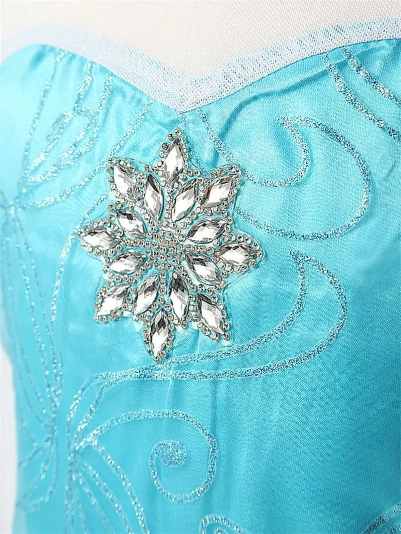 Elsa Costume for Girls 2024 Carnival Party Snow Queen Luxury Cosplay Costume Birthday Party Outfit Elsa Princess 3-10Y Kid Dress