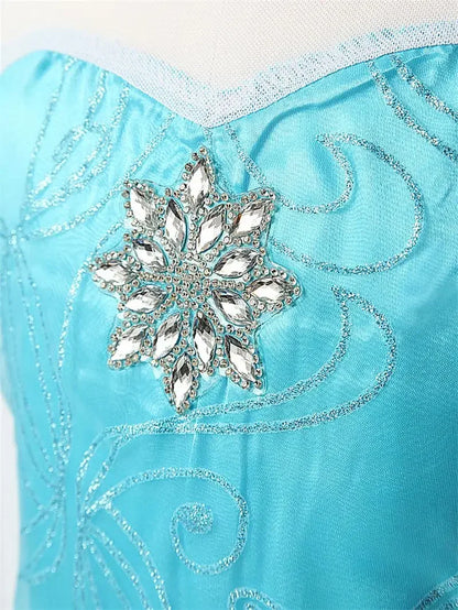 Elsa Costume for Girls 2024 Carnival Party Snow Queen Luxury Cosplay Costume Birthday Party Outfit Elsa Princess 3-10Y Kid Dress