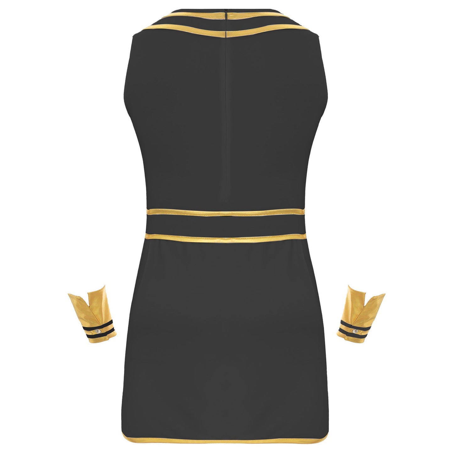 Mens Ancient Egypt Costume Adults Halloween Masquerade Cosplay Carnival Party Dress Sleeveless Themed Roleplay Dress with Cuffs