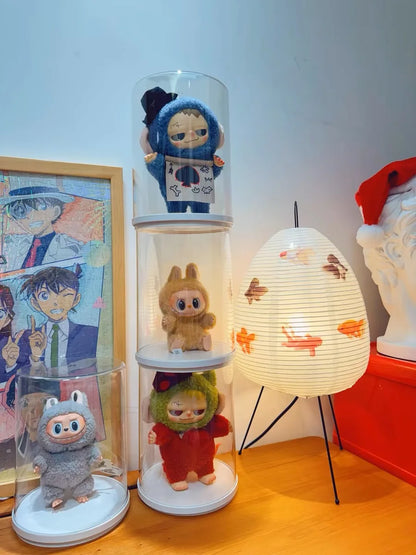 Labubu Pendant Display Box Rotating Transparent Labubu Doll  Storage Blind Box Storage Display Dustproof And Moisture-Proof