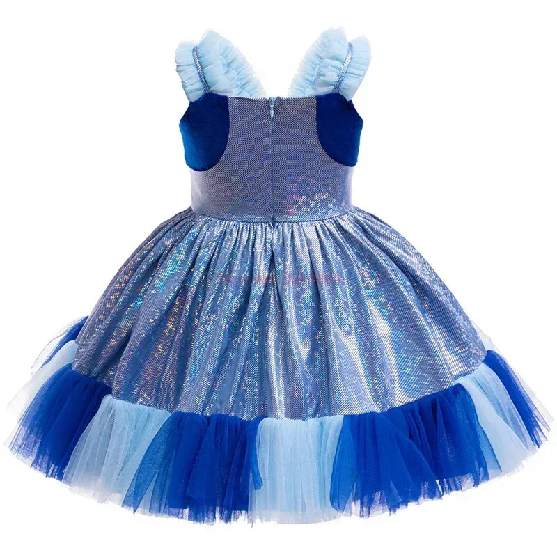 Nouvelle robe à bretelles d'été Bluey Anime pour fille, mignonne, pour fête d'anniversaire d'enfants, robe de soirée, robe de princesse, cadeau surprise pour fille