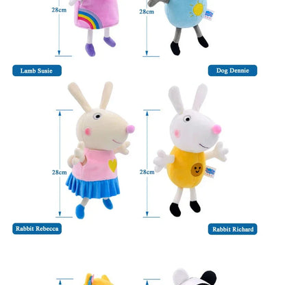 Peluche Peppa Pig 28 cm Peppa et ses amis Edmund Elephant Pedro Pony Suzy Sheep Zoe Zebra Cadeau d'anniversaire pour enfants