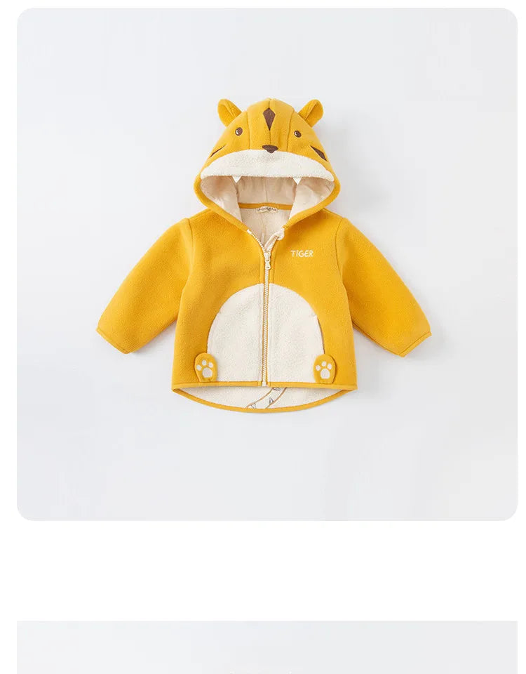 Dave Bella Cute Animal Shape Children Hoodie Cartoon Boys Girls Coat Autumn Warm Hooded Outerwear Toddler Girl Clothes DBX14462