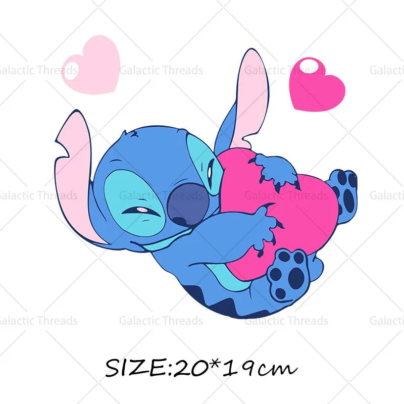 Stitch Lilo Iron on Decals Heat Press Patches Thermal Transfer Stickers for Clothes DIY Ironing Prints