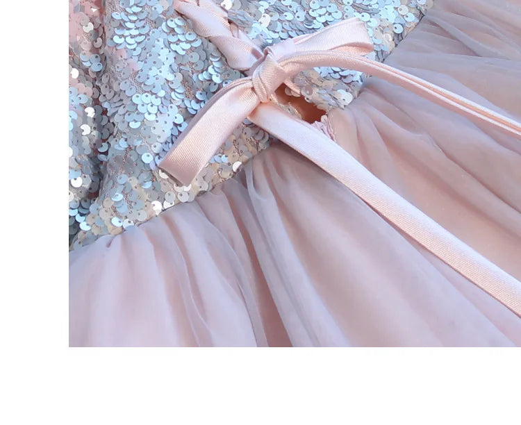 F2122 Customized Short Cocktail Party Dress Girl Graduation Robe 2025 Sweet Memory Colorful Sequined Mesh Tulle Prom Dresses