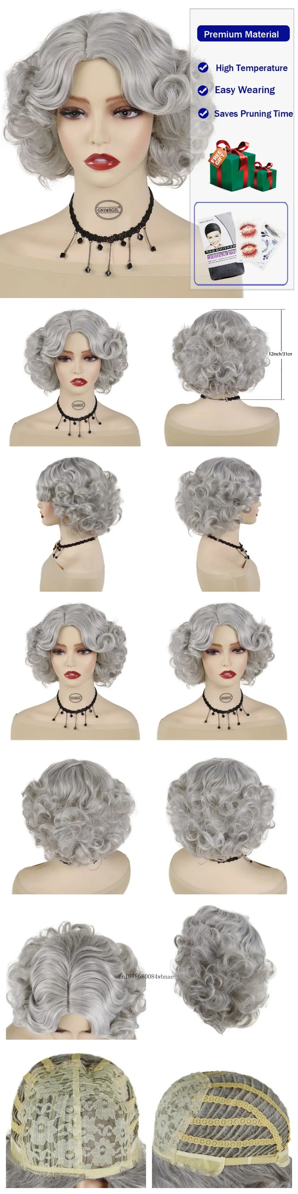 Synthetic Hair Pink Short Curly Wig for Women Big Wavy 80s Cosplay Wigs Halloween Costume Harajuku Anime Wig Natural Looking