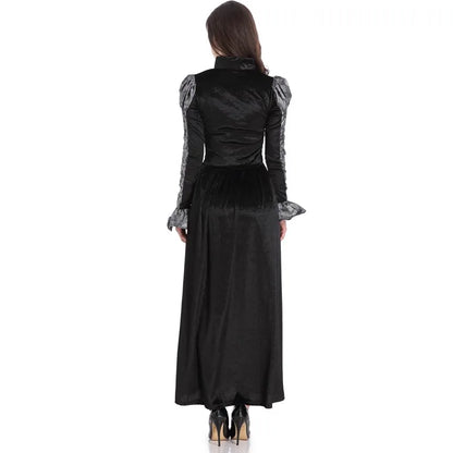 Halloween Jour des Morts Sexy Européen Médiéval Rétro Cour Gothique Reine du Poison Maléfique Vampire Costume Carnaval Fête Diable Sorcière