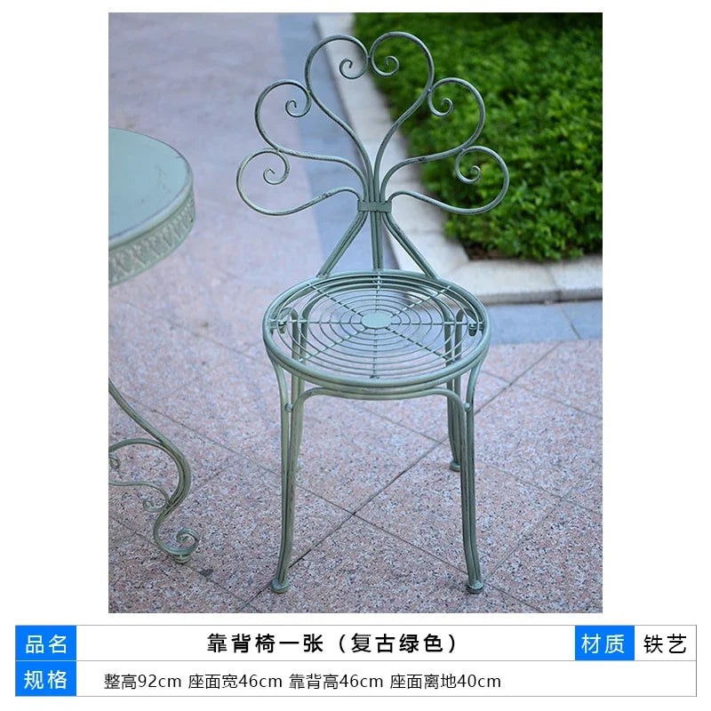 Table d'extérieur en fer européen, balcon de cour, table de terrasse, conception de dentelle, meubles de jardin, décoration de la maison, petite table basse