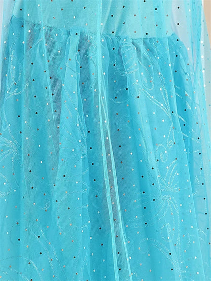 Elsa Costume for Girls 2024 Carnival Party Snow Queen Luxury Cosplay Costume Birthday Party Outfit Elsa Princess 3-10Y Kid Dress