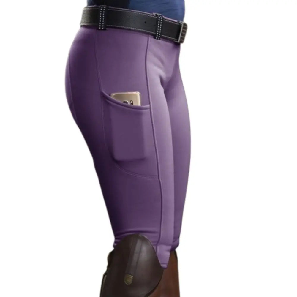 Clothes Anti-pilling Equestrian Pants Slim Elastic Horse Racing Trousers Skinny with Phone Pocket Equestrian Breeches Camping