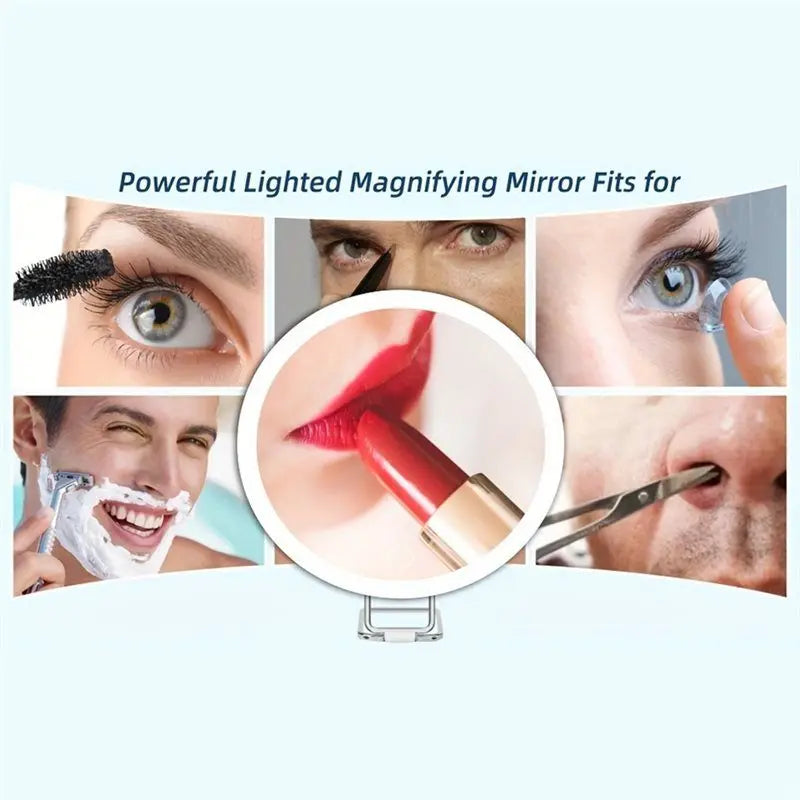 Support de Table Led Portable, miroir grossissant de poche pliable 30X avec miroir de maquillage léger avec lumières pour voyage