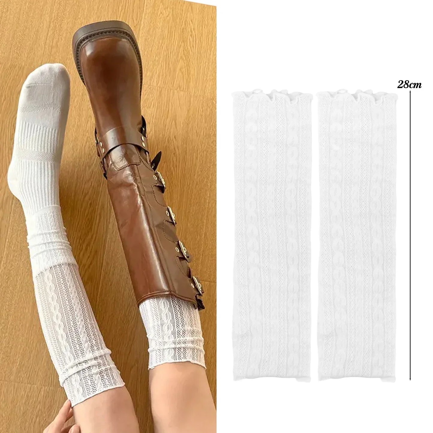 Lace Ballet Style Leggings, Mesh Leg Warmers for Women and Girls, Kawaii Lolita Socks, Boot Cuffs, Thin Summer Socks, Knitted Sleeve Cover