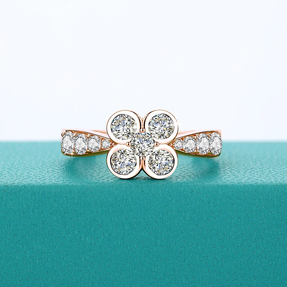 0.9CT Moissanite Ring for Women D VVS1 Round Diamond Double Halo Ring Engagement Christmas 925 Sterling Silver Wedding