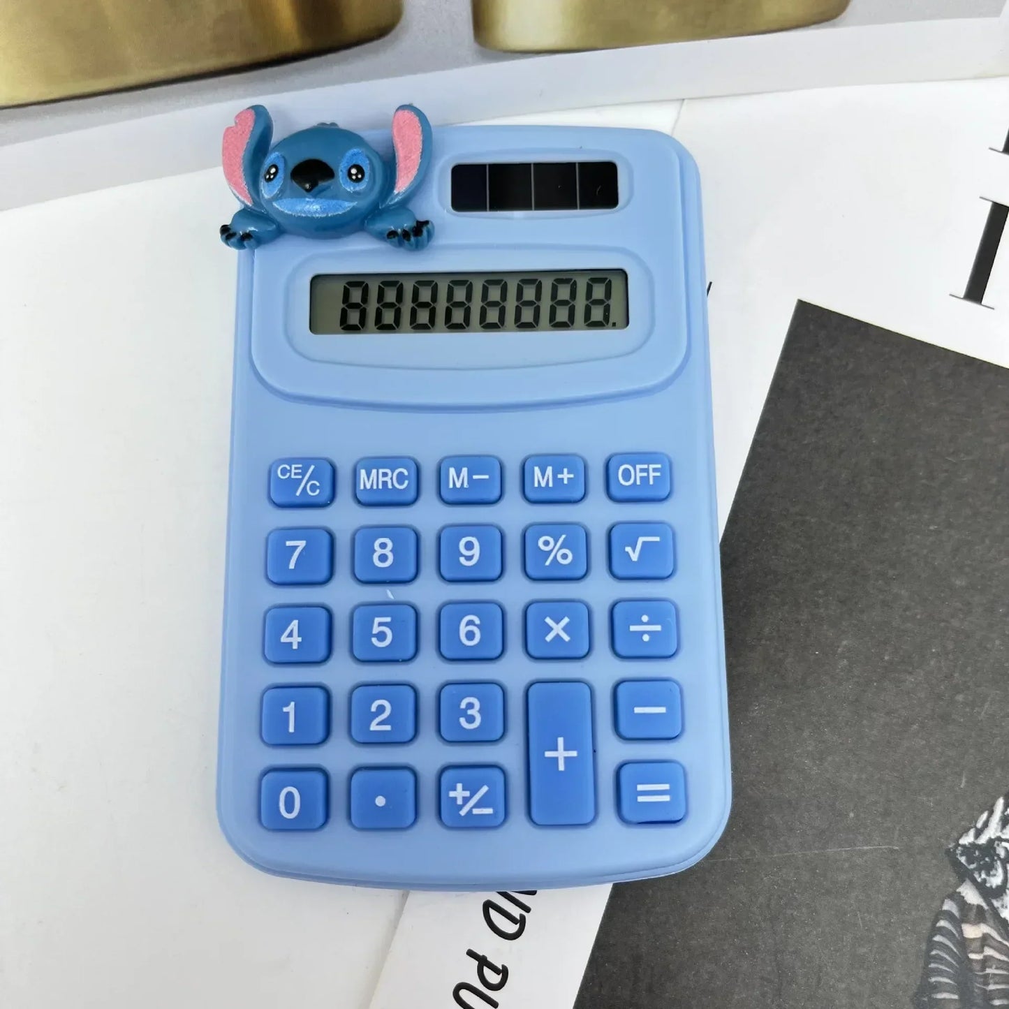 Stitchou Cartoon Calculator Kawaii Powered Math Tool 8-Digit Display Portable Children Office Student Learning Device 2025Hot Sale