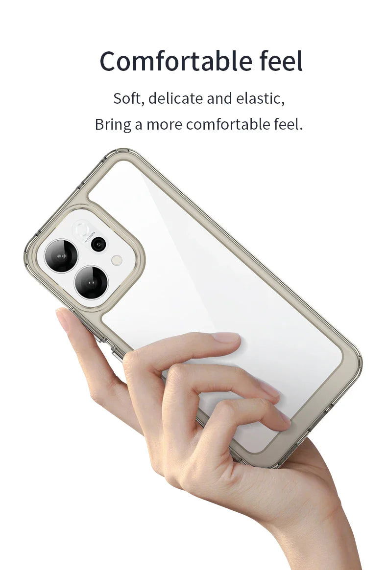 Pour la coque OPPO Reno14 F, coque Reno 14 F, Fundas Coque, cadre souple translucide rigide, antichoc, coque arrière transparente OPPO Reno 14F