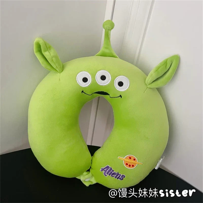 Cartoon Stitch U-shaped Neck Pillow Kawaii Stuffed Anime Comfortable Alien Sullivan Nap Pillow Airplane Travel Pillow Xmas Gifts