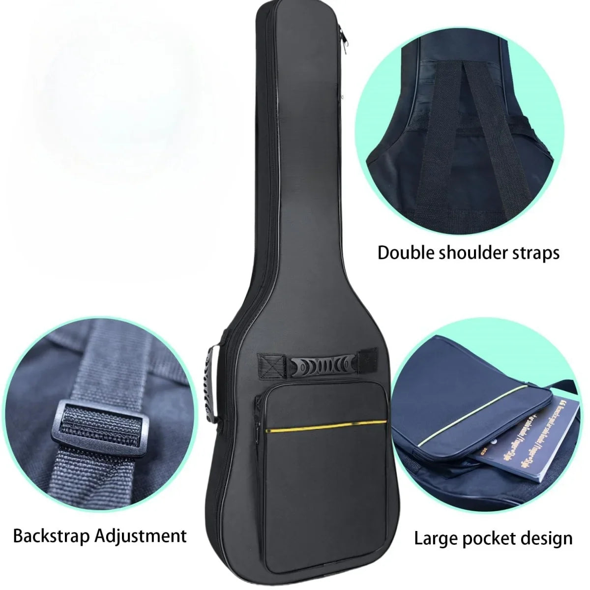 Miwayer – Housse de transport pour guitare électrique, étui noir/tissu Oxford imperméable/double bandoulière, sac de guitare/pour accessoires de guitare