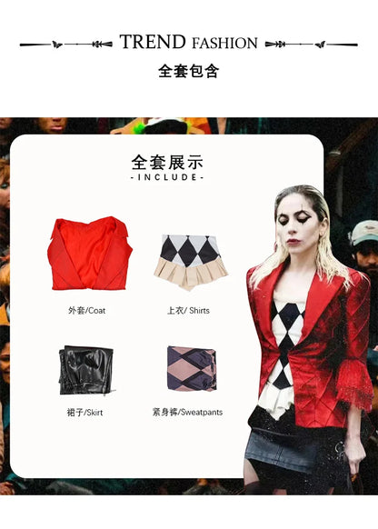 Clown 2cos costume, Little Ugly Girl cosplay costume, Halloween stage, festival performance costume