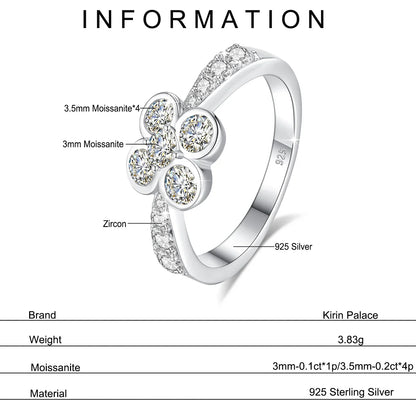 0.9CT Moissanite Ring for Women D VVS1 Round Diamond Double Halo Ring Engagement Christmas 925 Sterling Silver Wedding