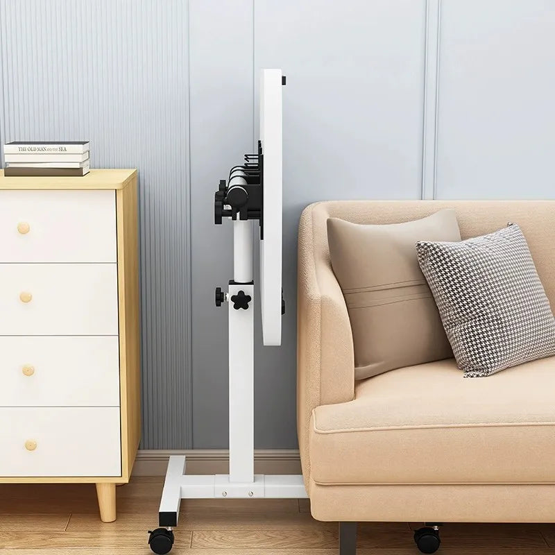 Table de lit inclinable avec roulettes, bureau de chevet réglable en hauteur, 2 ordinateurs de bureau inclinables, bureau sur pied pour ordinateur portable