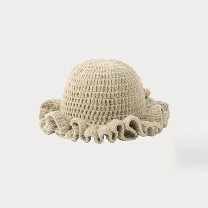 Chapeau seau à volants en Crochet coloré, chaud et extensible, en tricot, pour célébration du nouvel an, mode femme, bonnet fait à la main, outil tentacule