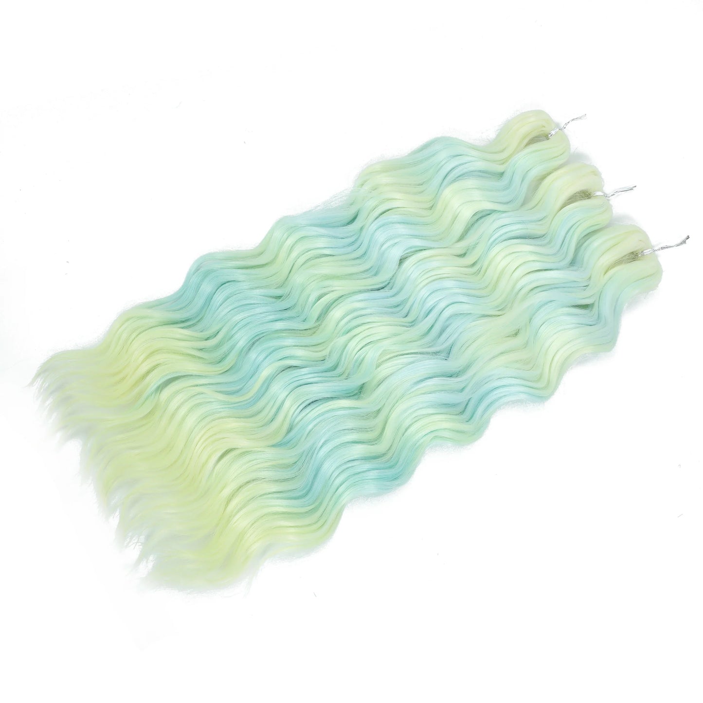 24Inch Crochet Hair Synthetic Braiding Hair Extensions Water Wave Ombre Rainbow color Fake Hair ANNA Deep Wave Curly Hair