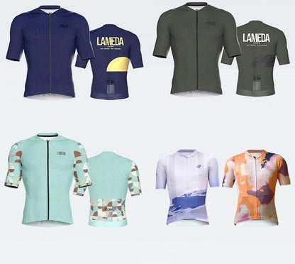 Lameda vêtements de cyclisme été hommes à manches courtes séchage rapide respirant maillot de cyclisme Shorts de cyclisme ensemble de sangles pour hommes
