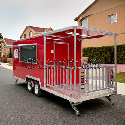 Allbetter Fully Equipment Mobile Food Truck Fast Bbq Pizza Food Trucks Concession Food Trailer with Extension for Small Business