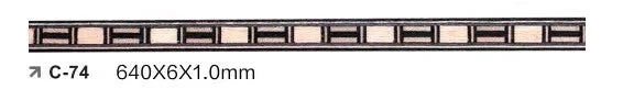 JEBack-Bande Décorative en Bois de Luthier, Reliure, Incrustation, 640mm (25 Pouces) C74, 10 Pièces