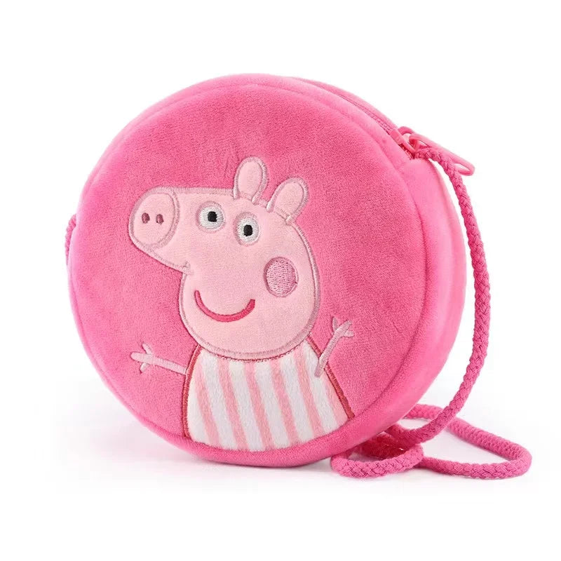 16cm Peppa Pig Kawaii Peluche Rembourrée Sac à Dos Arrondi Jouets George Maternelle Dessin Animé Sac à Bandoulière Porte-Monnaie Cadeau d'Anniversaire Fille