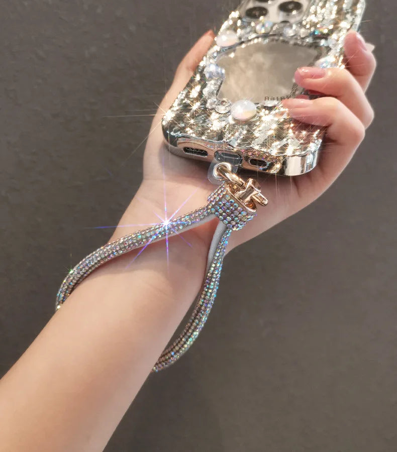 Mobile Phone Lanyard Wrist Chain Luxury Rhinestone Lanyard High-end Short Diamond-encrusted Bracelet Antiloss Reinforced Lanyard
