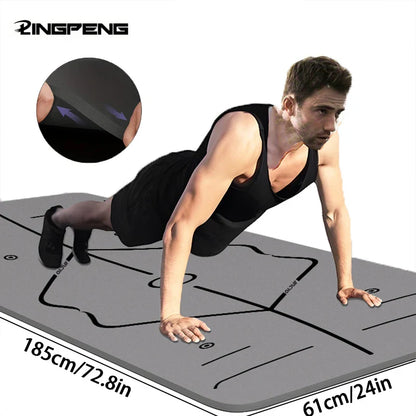 Tapis de Yoga TPE Épais Antidérapant Tapis de Fitness Insonorisé Tapis de Sol pour Corde à Sauter Tapis de Danse Essentiels Pilates Fitness
