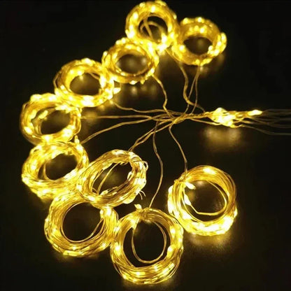 Guirxiété lumineuse LED USB pour décoration de jardin, lampe de guirxiété de vacances, nickel é, maison, fête de Noël, nouvel an, mariage, 3m, 8 modes