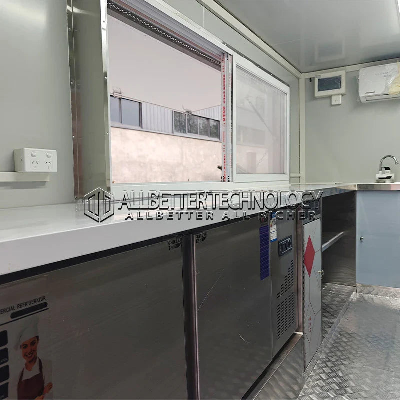 Allbetter Fully Equipment Mobile Food Truck Fast Bbq Pizza Food Trucks Concession Food Trailer with Extension for Small Business