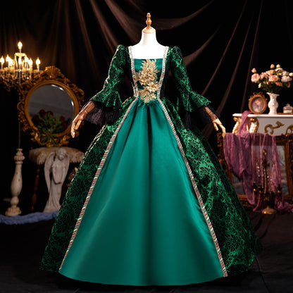 Baroque Ball Gown - Historic Princess Dress - Versailles Dress - Marie-Antoinette Style in Georgian Satin for Adults, Victorian Party Dress for Women