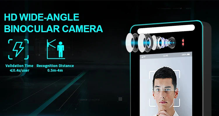 HFSecurity FR05 Lecteur de carte RFID et de reconnaissance faciale tout-en-un avec Wifi, système de contrôle d'accès de présence, lecteur de détection de visage