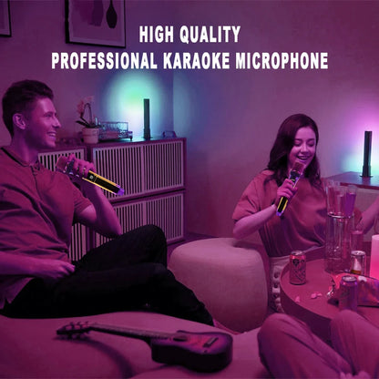 Professional 2 Channel DJ Karaoke Wireless Microphone System With Colorful purple mic Wireless Rechargable Receiver for Party DJ