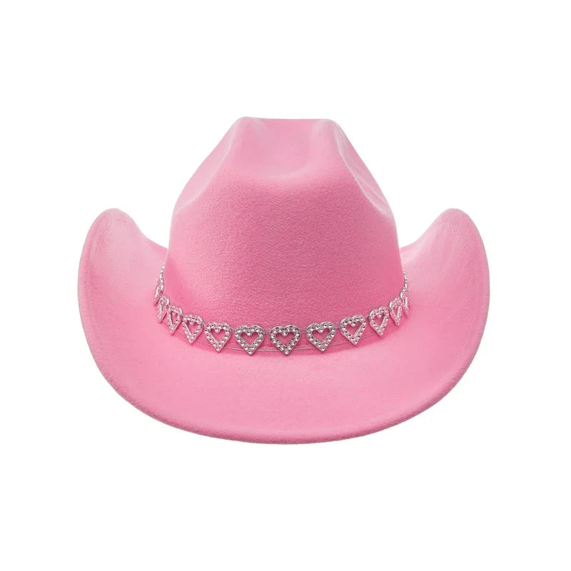 Chapeau de Cowgirl en strass pour femmes, Style occidental rétro, chapeau de soleil à large bord, casquettes de fête à thème