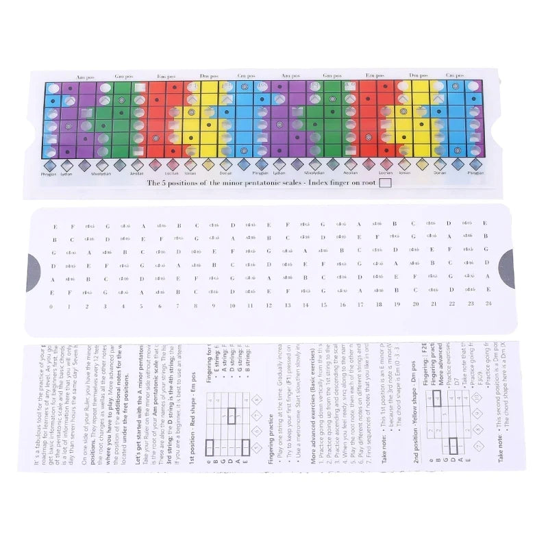 Balances de guitare acoustique règle coulissante outil d'apprentissage règle coulissante pentatonique pour pratiquer vos accessoires de guitare à l'échelle