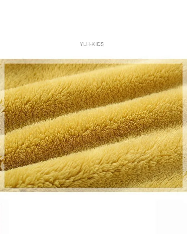 Manteau en peluche de couleur unie pour enfants, automne-hiver, chaud, pour bébés filles et garçons, veste décontractée, pardessus, vêtements pour enfants, vêtements d'extérieur pour tout-petits