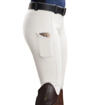 Clothes Anti-pilling Equestrian Pants Slim Elastic Horse Racing Trousers Skinny with Phone Pocket Equestrian Breeches Camping
