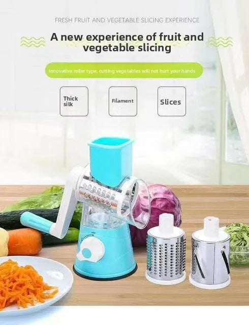 Multifunctional vegetable cutter hand-cranked rotate grater three-in-one roller vegetable cutter vertical four-in-one slicer