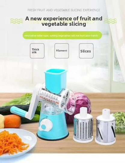 Multifunctional vegetable cutter hand-cranked rotate grater three-in-one roller vegetable cutter vertical four-in-one slicer