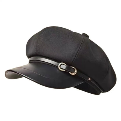 Béret de Style britannique rétro pour femmes, casquette de journal octogonale polyvalente pour grande circonférence de la tête, chapeau de printemps et d'automne
