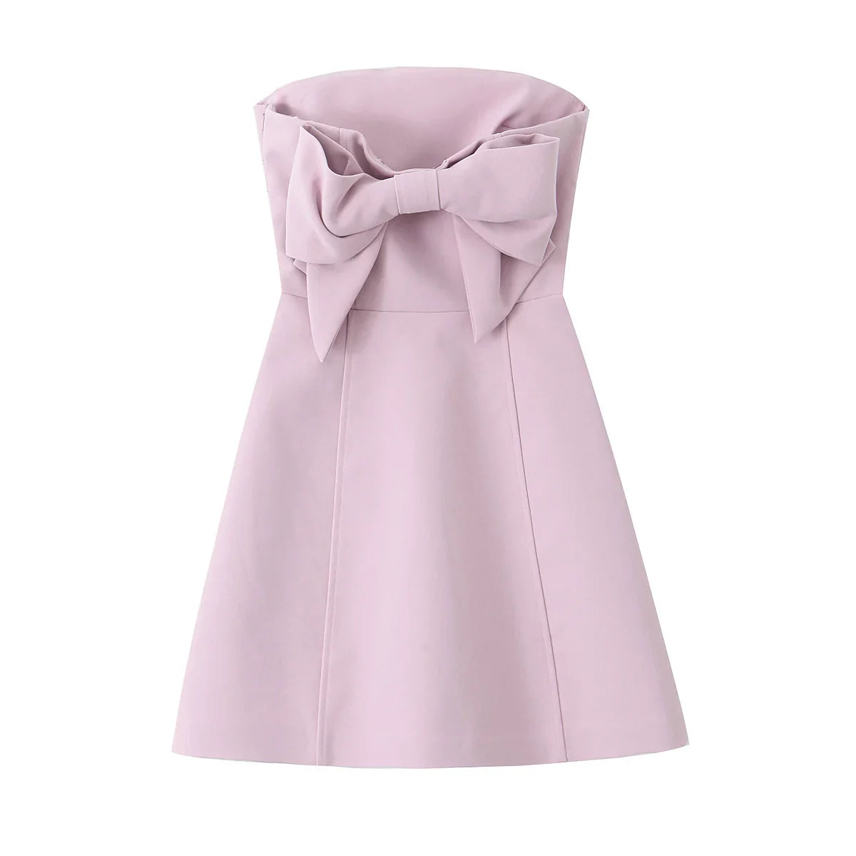 KONDALA Sexy Chic rose femmes robe sans bretelles nœud a-ligne Mini robe nouvelle mode 2025 automne Hotsweet robe de soirée