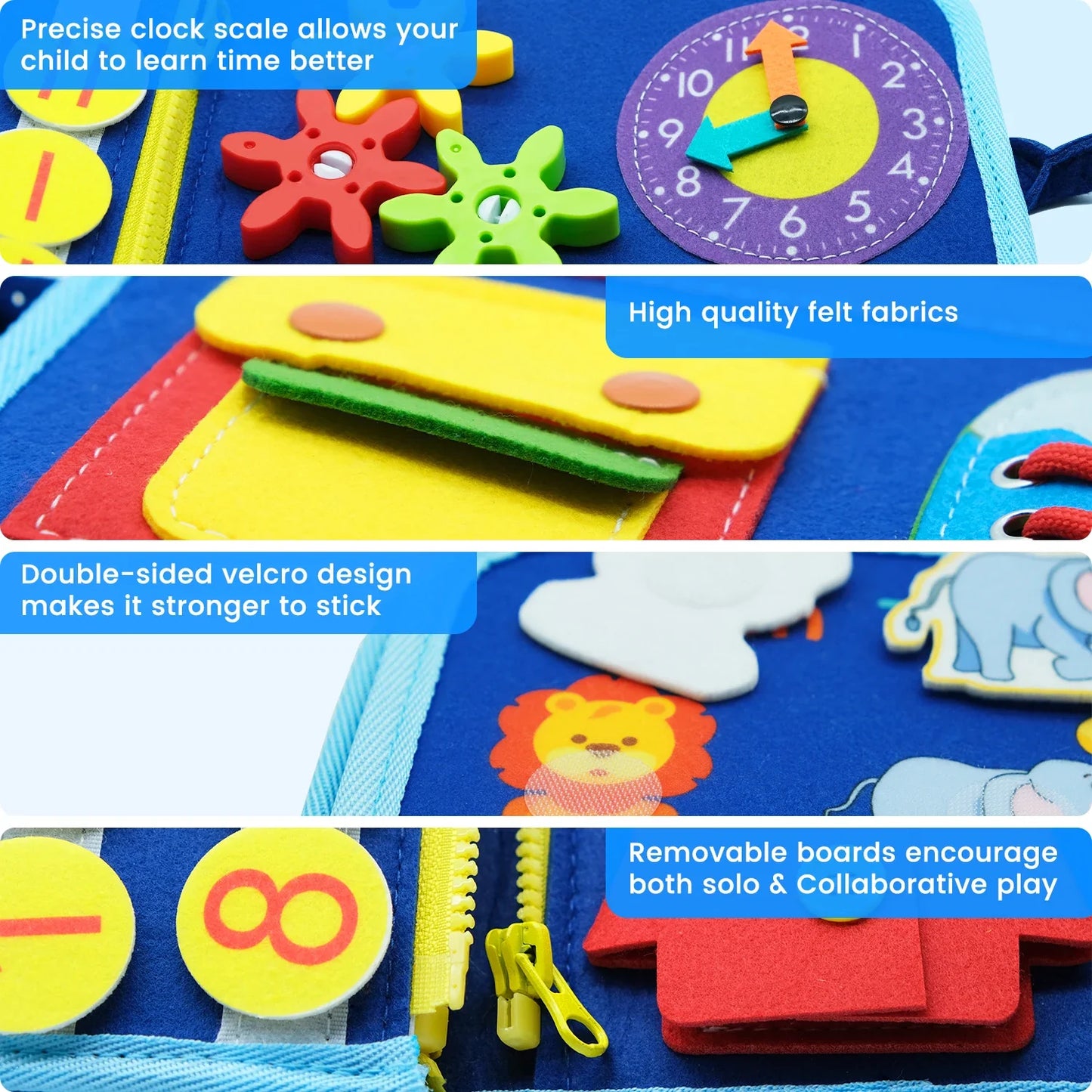 Montessori Toys Busy Board Sensory Activity Developing Board for Motor Skills,Learning Board for Toddlers  Christmas Gift