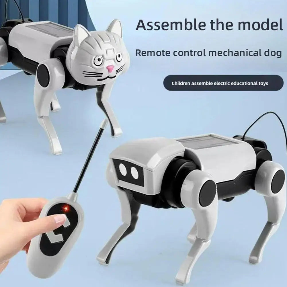 Robot RC télécommandé pour enfants, bricolage, modèle d'assemblage, ensemble électrique, jouet mécanique pour chien, jouets d'enseignement scientifique pour garçons, cadeau pour enfants