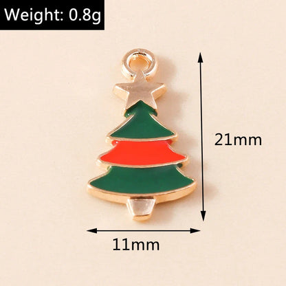 Leslie-Breloques de Noël en émail, arbre flocon de neige, chaussette, cerf, bonhomme de neige, bijoux de bricolage, cadeaux de Noël et du Nouvel An, 10 pièces
