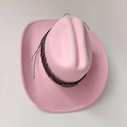 Chapeau de cowboy occidental à large bord pour homme, casquettes d'église Everche, Fascinateur vintage, chapeau de cowgirl jazz, zones bre, nouveau, 9cm